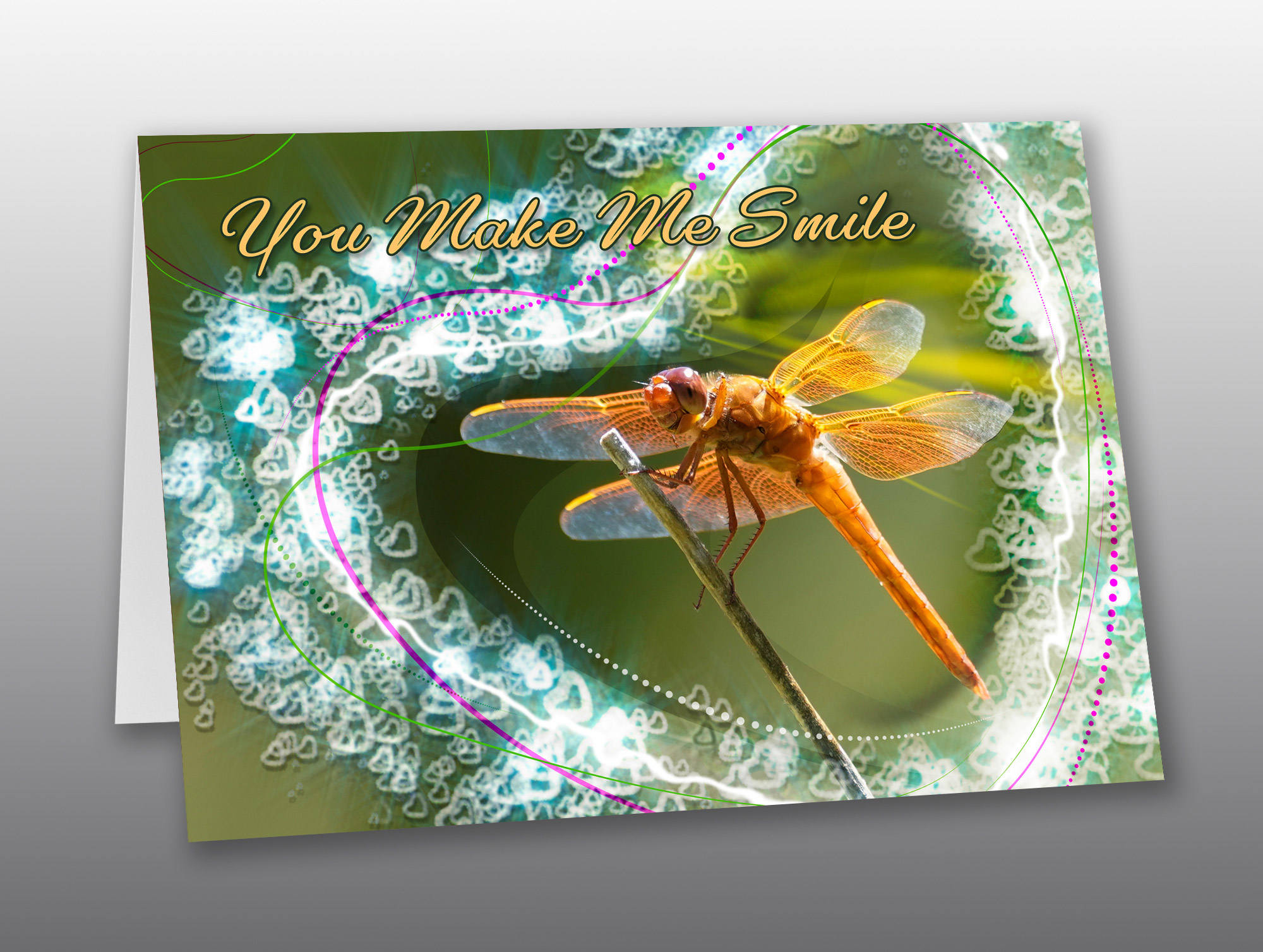 Smiling Dragonfly Valentine Card - Moment of Perception Photography