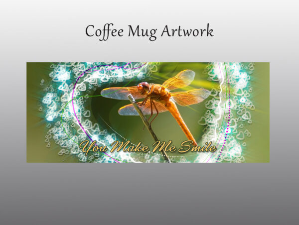 Smiling Dragonfly Valentine mug - Moment of Perception Photography