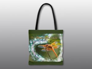 Smiling Dragonfly Valentine Tote - Moment of Perception Photography