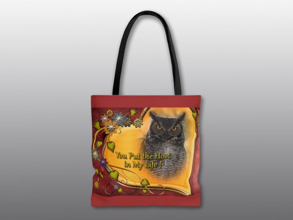 Great Horned Owl Valentine Tote- Moment of Perception Photography