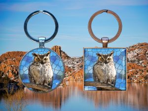 great horned owl key chain - Moment of Perception Photography