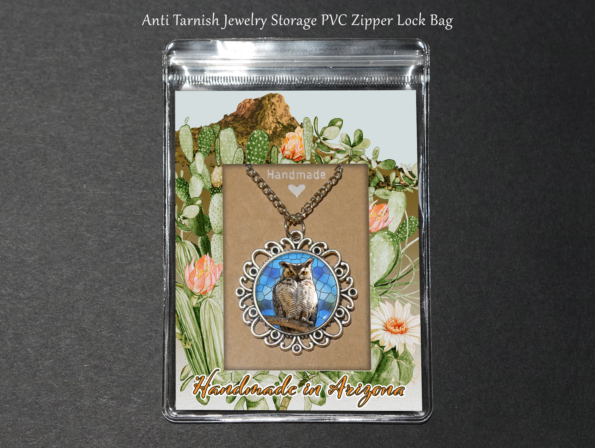 Spirit Animal Pendant with Chain – Great Horned Owl – Moment of