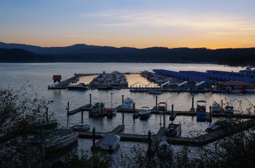 Sunset over the Coeur D Alene Dock -Moment of Perception Photography